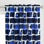 Cobalt Blue and white modern brick large