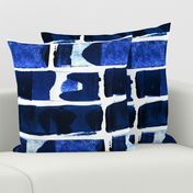 Cobalt Blue and white modern brick large