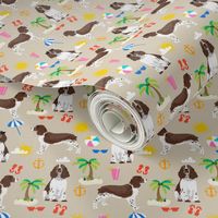 english springer spaniel beach summer tropical vacation dog fabric tan