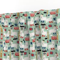 westie london travel england big ben dog breed fabric mint