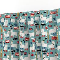 westie london travel england big ben dog breed fabric blue