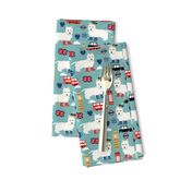 westie london travel england big ben dog breed fabric blue