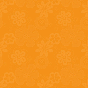 Vintage Halloween Orange Flowers 