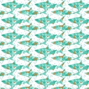 Aqua Splatter Sharks Pattern