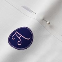 Letter A - Pink & Navy