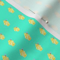 Pineapple drink print on  minty 