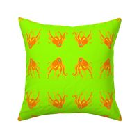 Larage - Orange Octopus Swim Meet on Lime Green 