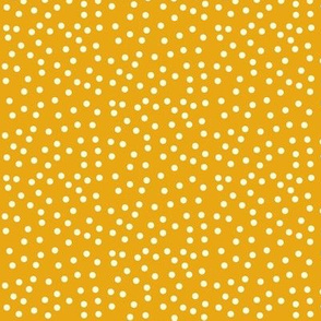Twinkling Creamy Dots on Butterscotch - Medium Scale