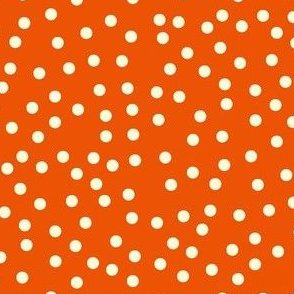 Twinkling Creamy Dots on Tangerine - Large Scale