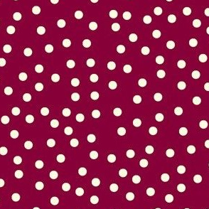 Twinkling Creamy Dots on Raspberry - Large Scale