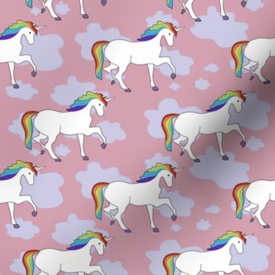 Rainbow Unicorns at Sunset / Cute toddler pattern / Hipster kids clothes