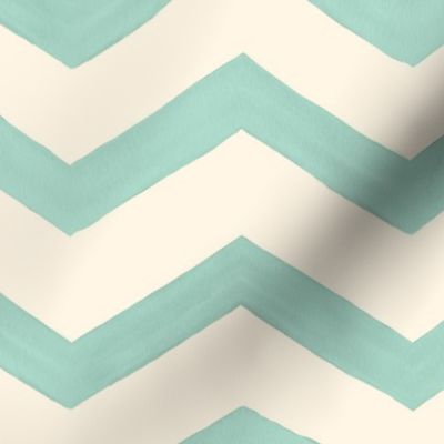 Aqua Watercolor Chevron