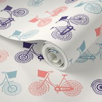 Doodle bicycle wheels - white