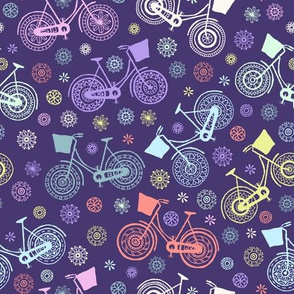 Flower power bicycles - purple