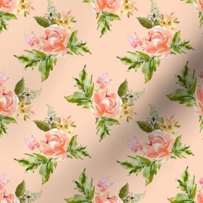 4" Ellie Florals - Peach