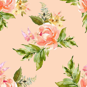 21" Ellie Florals - Peach