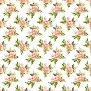 1.5" Ellie Florals - White