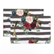 21" Rustic Boho Florals - Brown Stripes