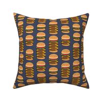 I love hamburgers - cookout fabric -adventure blue