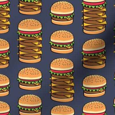 I love hamburgers - cookout fabric -adventure blue