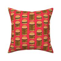 I love hamburgers -cookout fabric - red