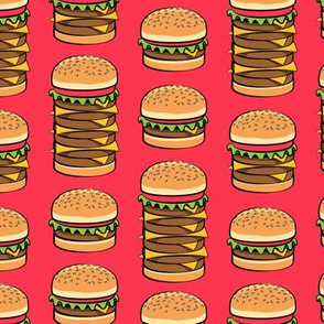 I love hamburgers -cookout fabric - red