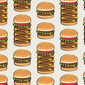 I love hamburgers -cookout fabric - tan