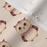 Woodland Owl on Beige