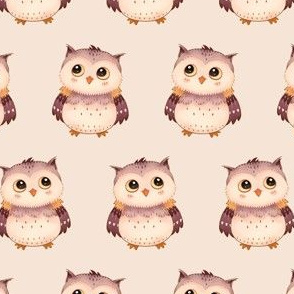 Woodland Owl on Beige