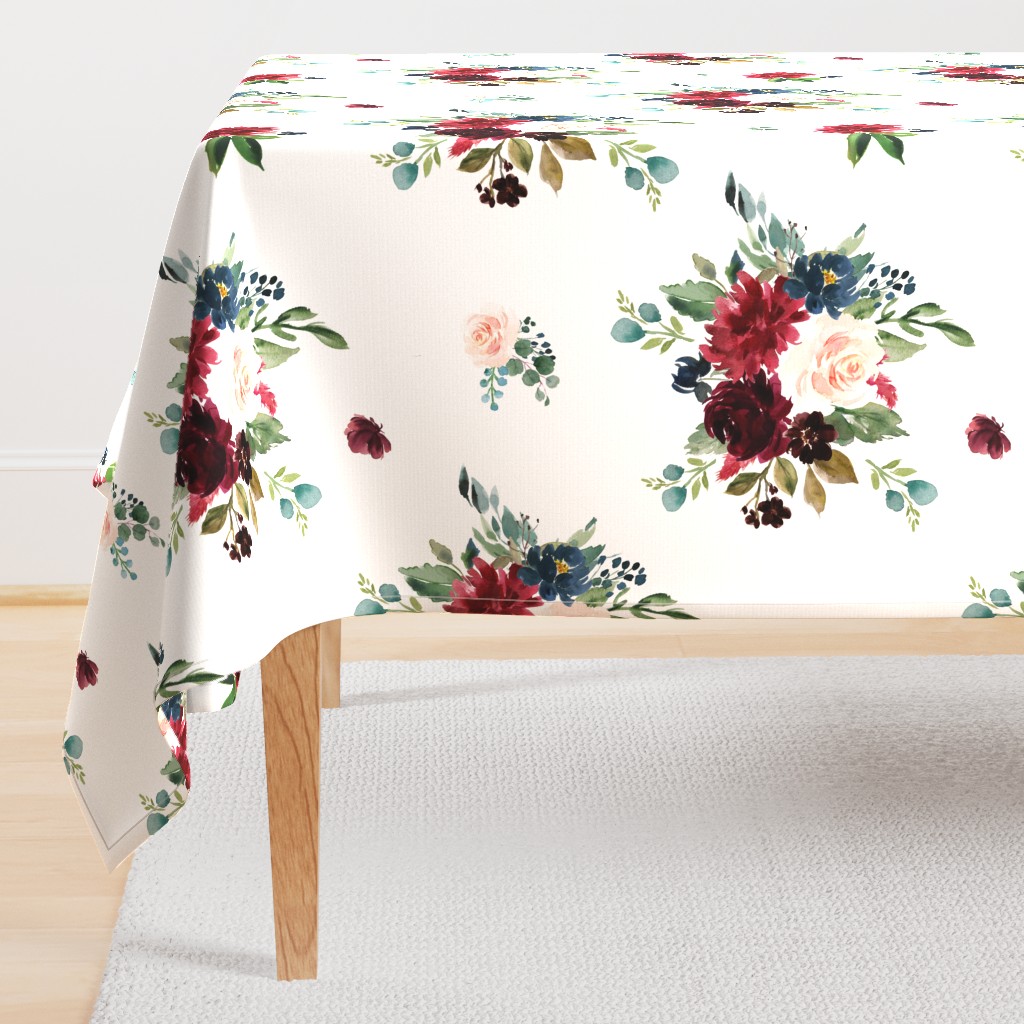 21" Rustic Boho Florals - White