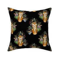 8" Boho Tiger Florals - Black