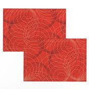 Vintage Matchbox Circles - Peach and Dark on Red