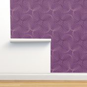 Vintage Matchbox Circles - Peach and Dark on Violet