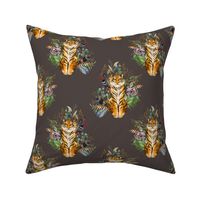 8" Boho Tiger Florals - Brown