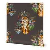 8" Boho Tiger Florals - Brown