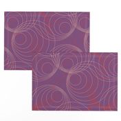 Vintage Matchbox Circles - Red and Peach on Violet