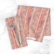 Vintage Matchbox Stripe - Violet and Red on Peach