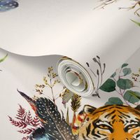 1.5" Boho Tiger Florals - Ivory