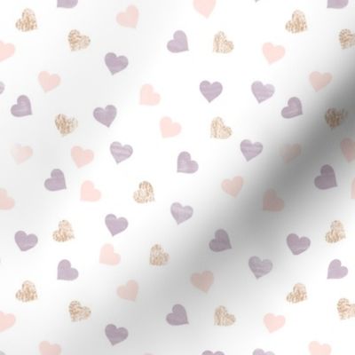 Sprinkle hearts purple pink and gold glitter