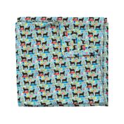 chocolate labrador sandcastle beach  dog breed fabric blue