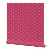 Art Deco Fans and Dots in Orange and Fuchsia, Small