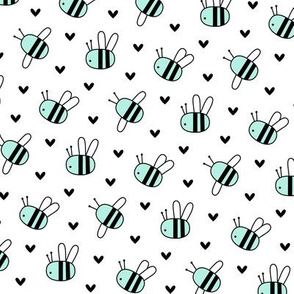 bumblebees mint on white