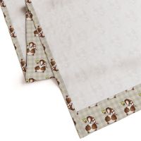 Raccoon on Cream Plaid for Boys Nursery GingerLous