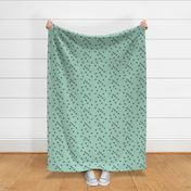 Sweet cotton flowers botanical floral spring summer print spring soft mint