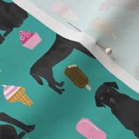 black labrador ice cream dog breed fabric summer dessert food black lab teal