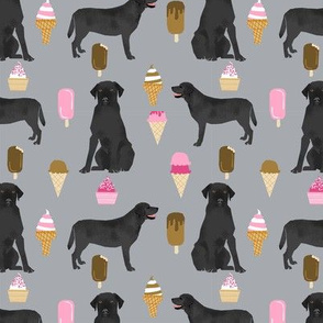black labrador ice cream dog breed fabric summer dessert food black lab grey