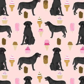 black labrador ice cream dog breed fabric summer dessert food black lab pink