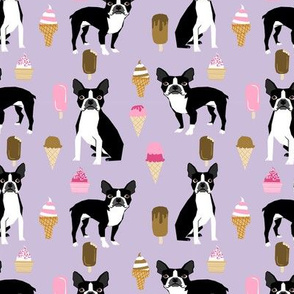 boston terrier ice cream dog breed fabric summer dessert food purple