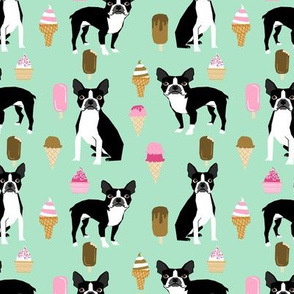boston terrier ice cream dog breed fabric summer dessert food mint