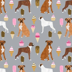 boxer ice cream dog breed fabric summer dessert food grey
